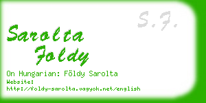 sarolta foldy business card
