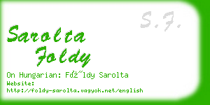 sarolta foldy business card